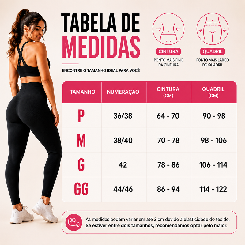 Kit 3 Calças Legging Canelada Cintura Alta - imagem 8