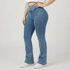 Kit 3 Flare Legging Cotton Jeans Fake