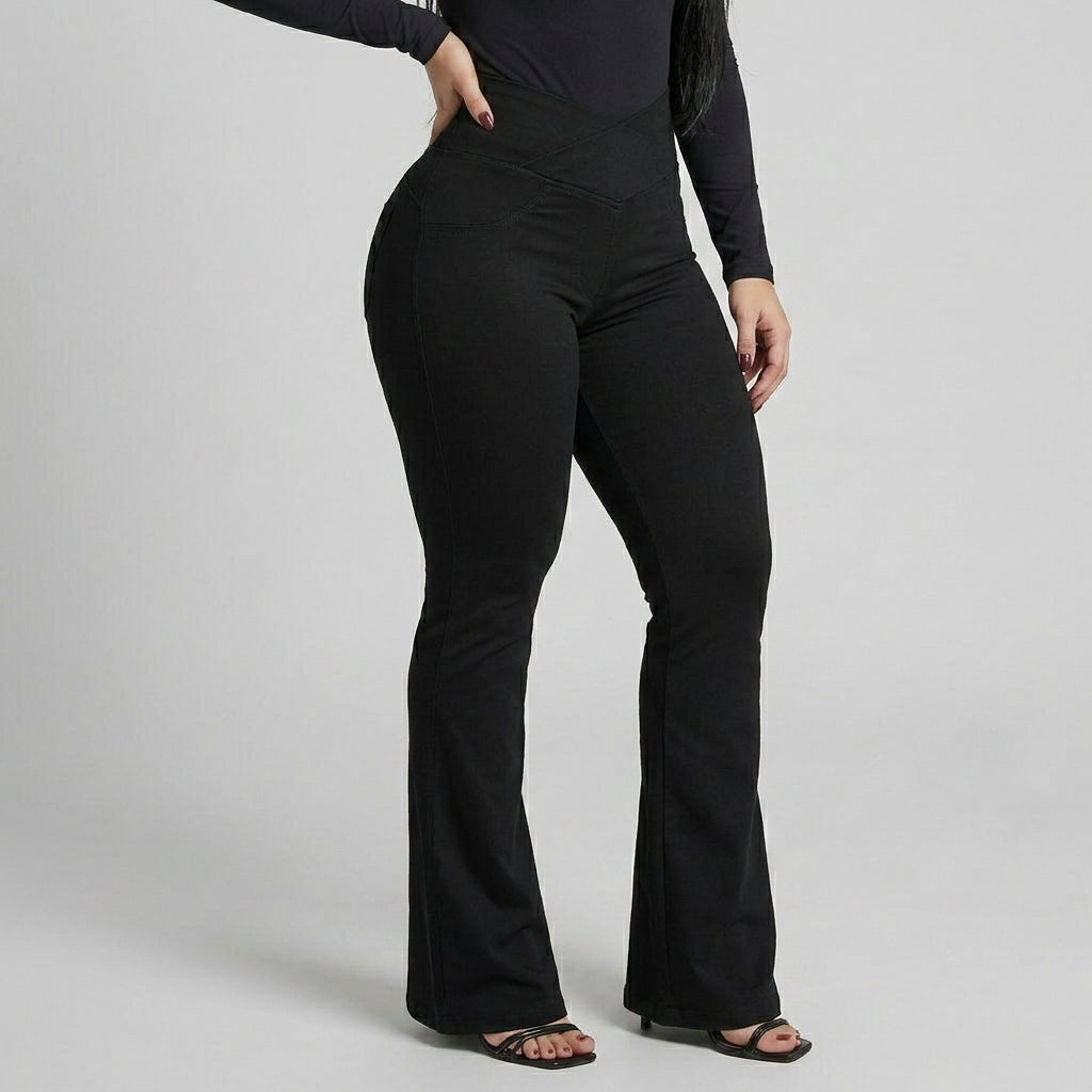 Kit 3 Flare Legging Cotton Jeans Fake