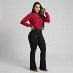 Kit 3 Flare Legging Cotton Jeans Fake