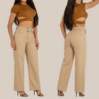 Kit 3 Calças Jeans Wide Leg Femininas Cintura Alta