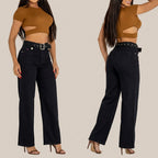 Kit 3 Calças Jeans Wide Leg Femininas Cintura Alta