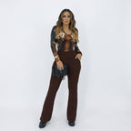 Calça Flare Elegance Jacquard - Compre 2 Leve 3