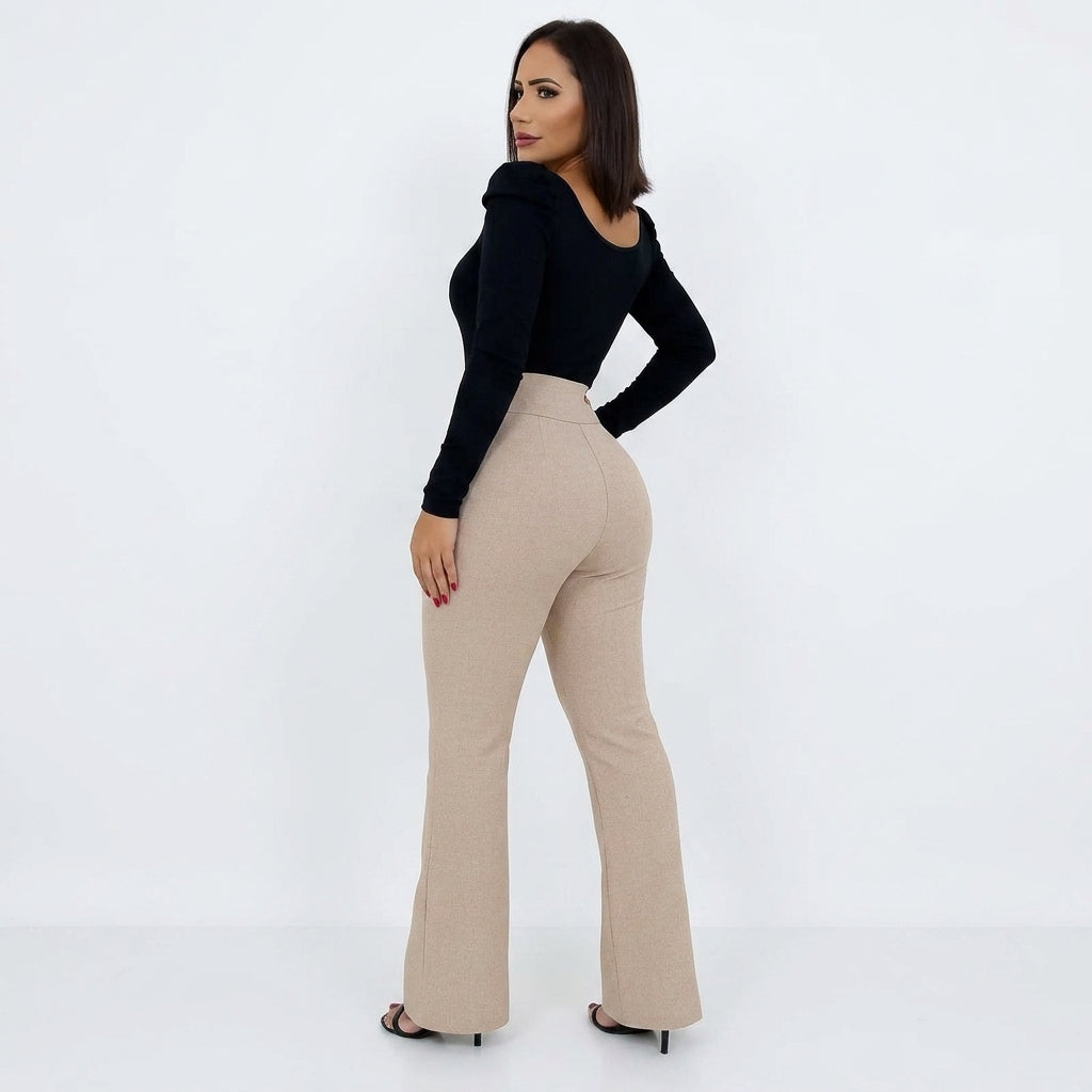 Calça Flare Elegance Jacquard - Compre 2 Leve 3