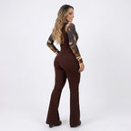 Calça Flare Elegance Jacquard - Compre 2 Leve 3