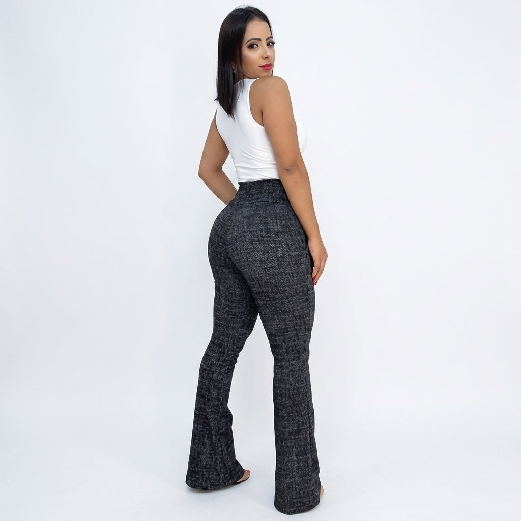 Calça Flare Elegance Jacquard - Compre 2 Leve 3