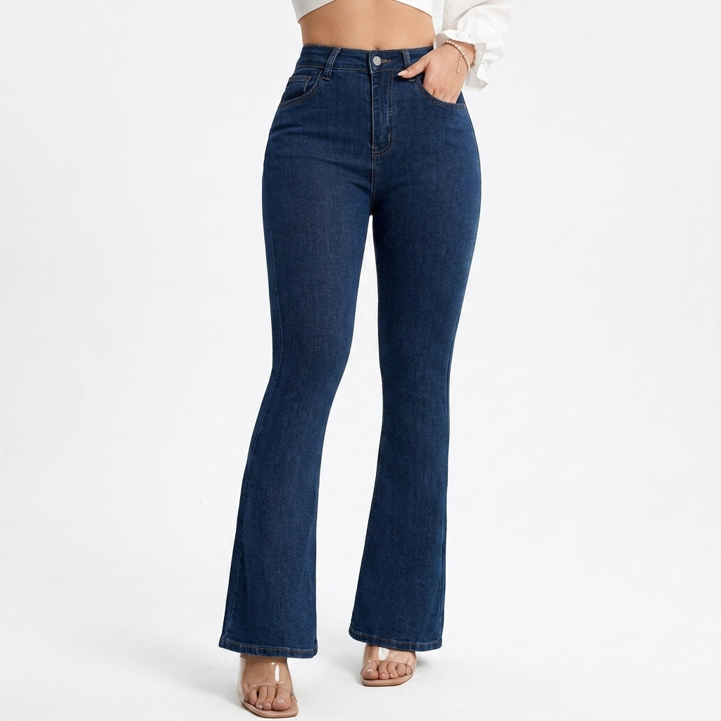 Kit 3 Calças Flare Jeans Modeladoras Cintura Alta Empina Bumbum